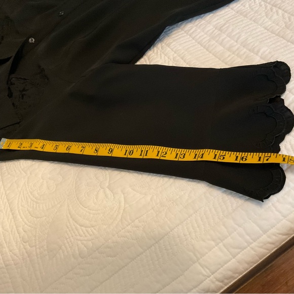 COVINGTON, BLACK EMBROIDERED VELOUR BLOUSE, SIZE: L - Picture 9 of 12